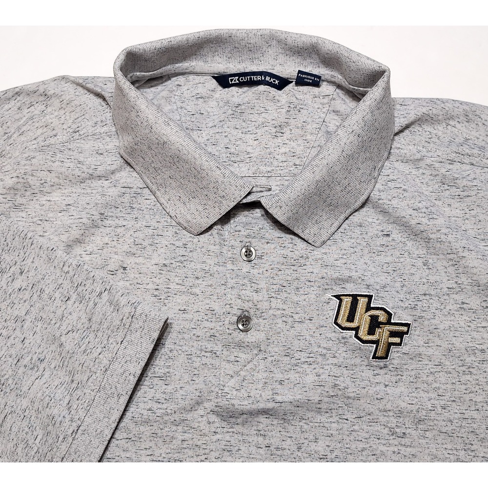 CUTTER & BUCK UCF Knights Polo Shirt Mens 3XLT Gray Speckled 3XL Tall